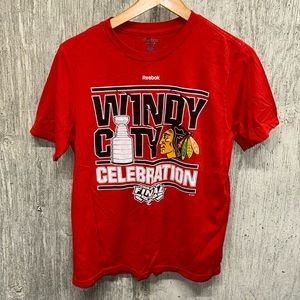 Chicago Blackhawks Windy City Celebration Stanley Cup 2015 T-shirt- Kids L 14/16